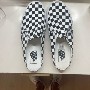 Vans checkered sandals slides,women US size 8